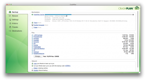 CrashPlan sync window
